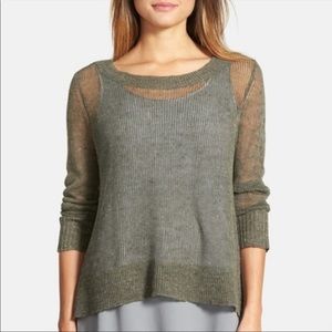 EILEEN FISHER Ballet Neck Open Weave Top